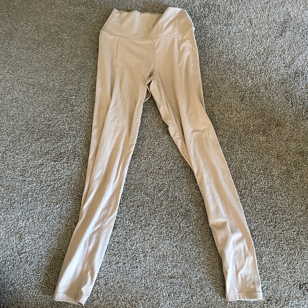 Beige High-Waisted Leggings